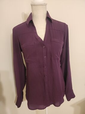 Express Plum Button-Down Collared Shirt